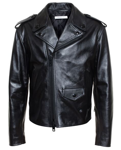 givenchy black leather biker jacket|Givenchy leather jacket men.